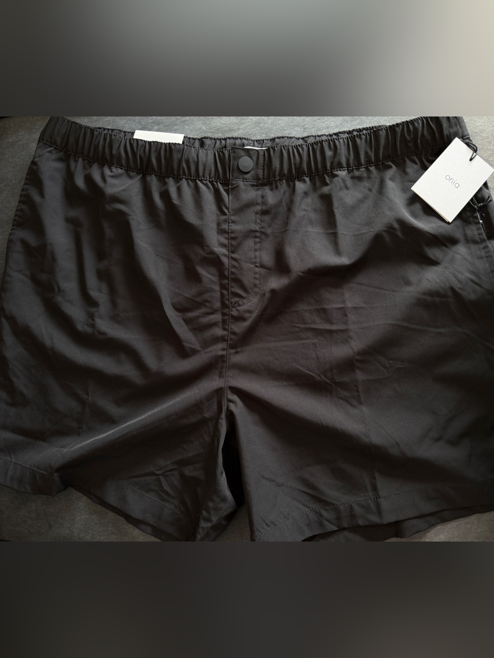 Onia Black Drawstring Shorts with Branded Tag